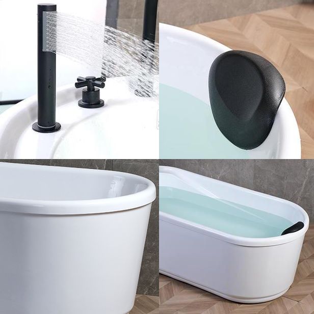 Modern Freestanding Bathtub Acrylic White Bathtub , 28.35-inch Wide (Board not Included)