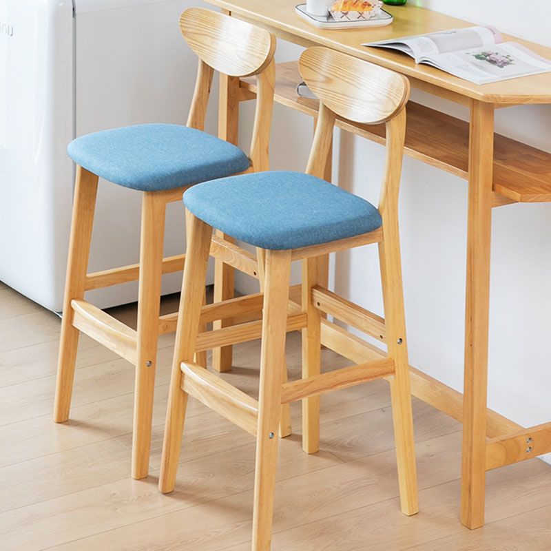 Scandinavian Solid Wood Home 28-inch Stool Matte Finish Footrest Barstool