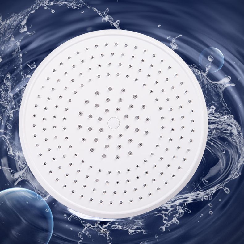 White Metal Shower Head Combo Modern Round Fixed Shower Head for Bathroom