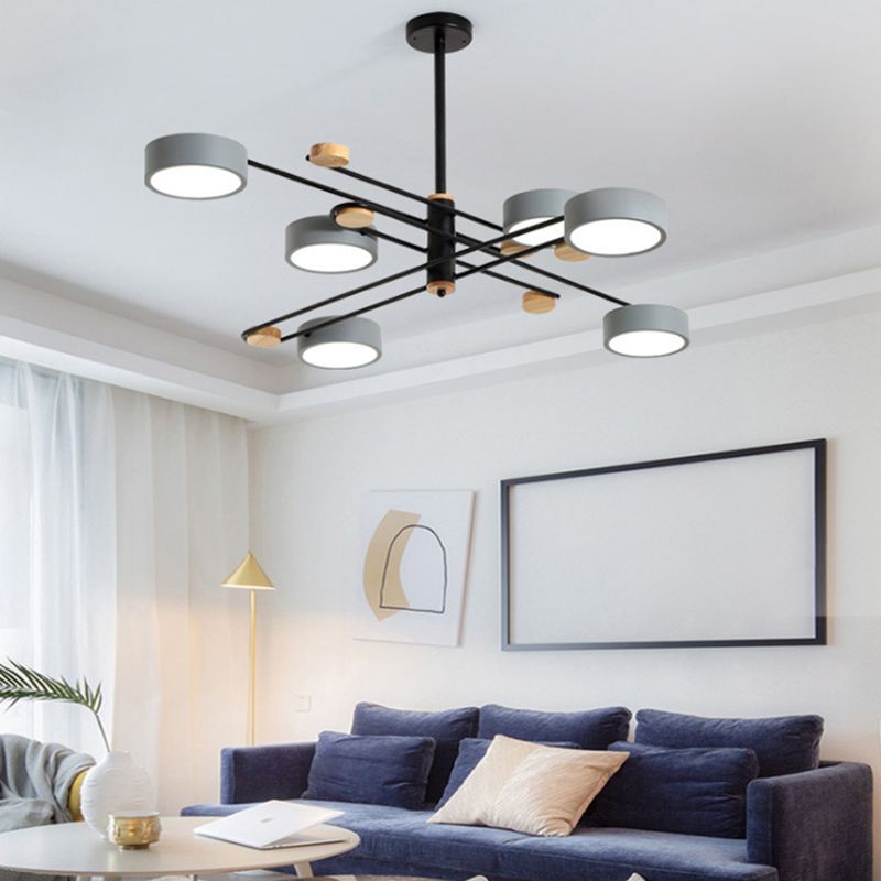 Nordic Starburst Chandelier Lighting Fixture Metal Living Room LED Ceiling Chandelier