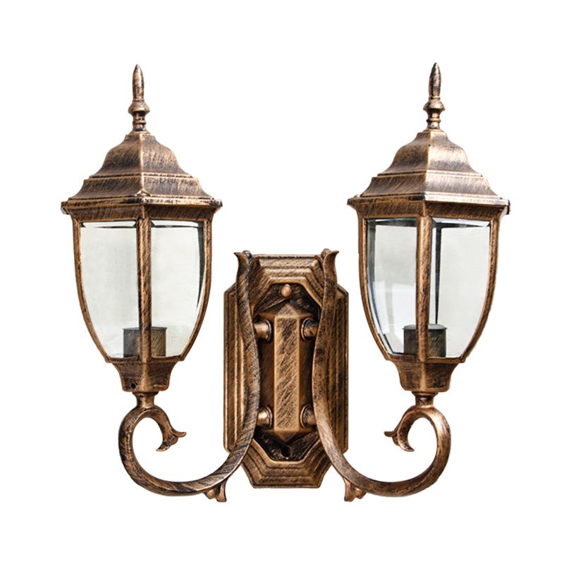 Rust 2 Idee di illuminazione a parete lampadina logge in vetro trasparente lampada a forma di parete a forma di parete con braccio attorcigliato