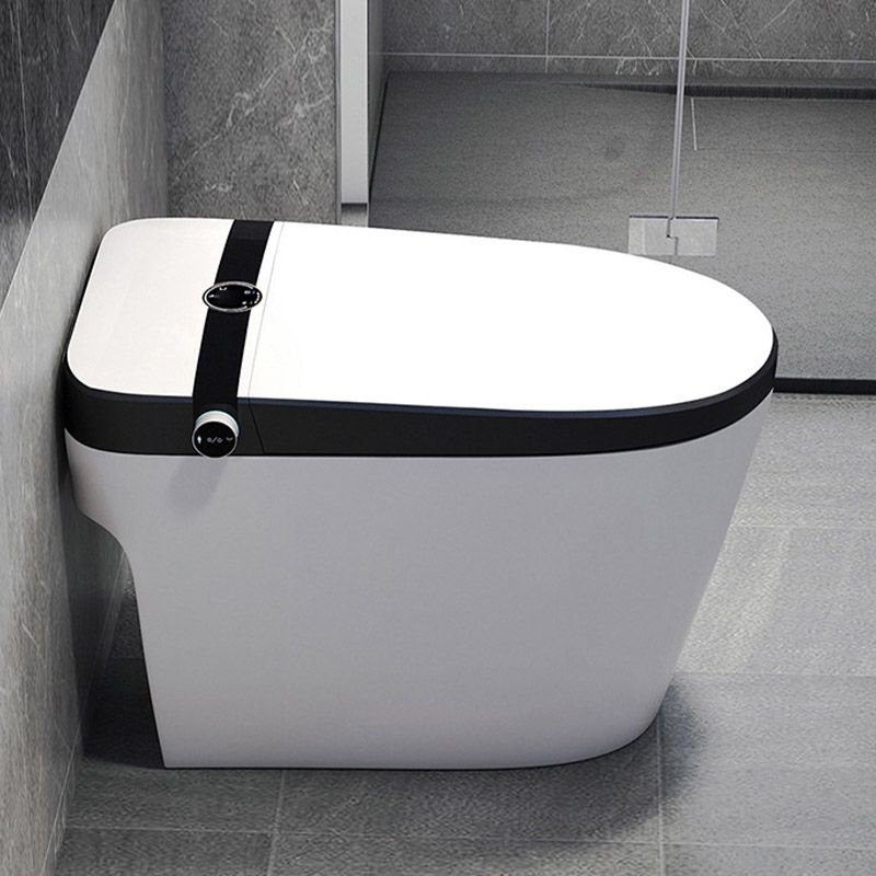 Modern Skirted White Heated Seat Toilet ABS Floor Mounted Flush Toilet with Seat
