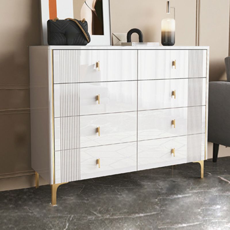 Glam Horizontal Stone Storage Chest Bedroom Chest with Drawers