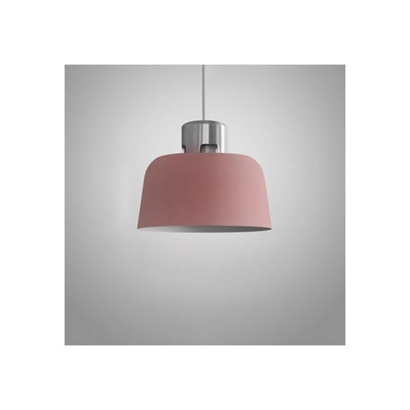 Tombra de cubo de metal Luz colgante de luz individual iluminación colgante nórdica en azul/verde/rosa para restaurante de restaurantes comedor
