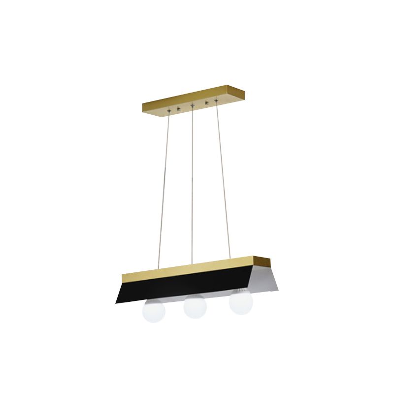 Luce da biliardo a tonalità nera/bianca 3/5 luci illuminazione per isola di legno moderna per il ristorante