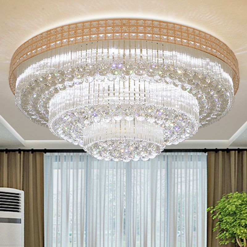 Luminaires encastrés en cristal modernes, montage encastré LED doré pour salon