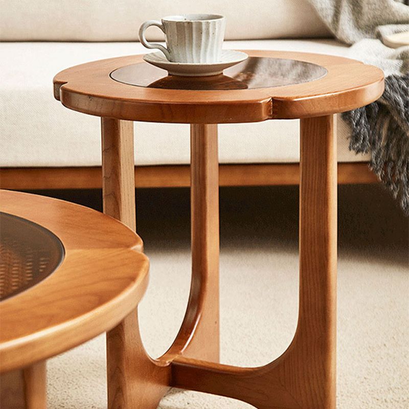 Cross Legs Cocktail Table Tropical Glass Coffee Table No Distressing