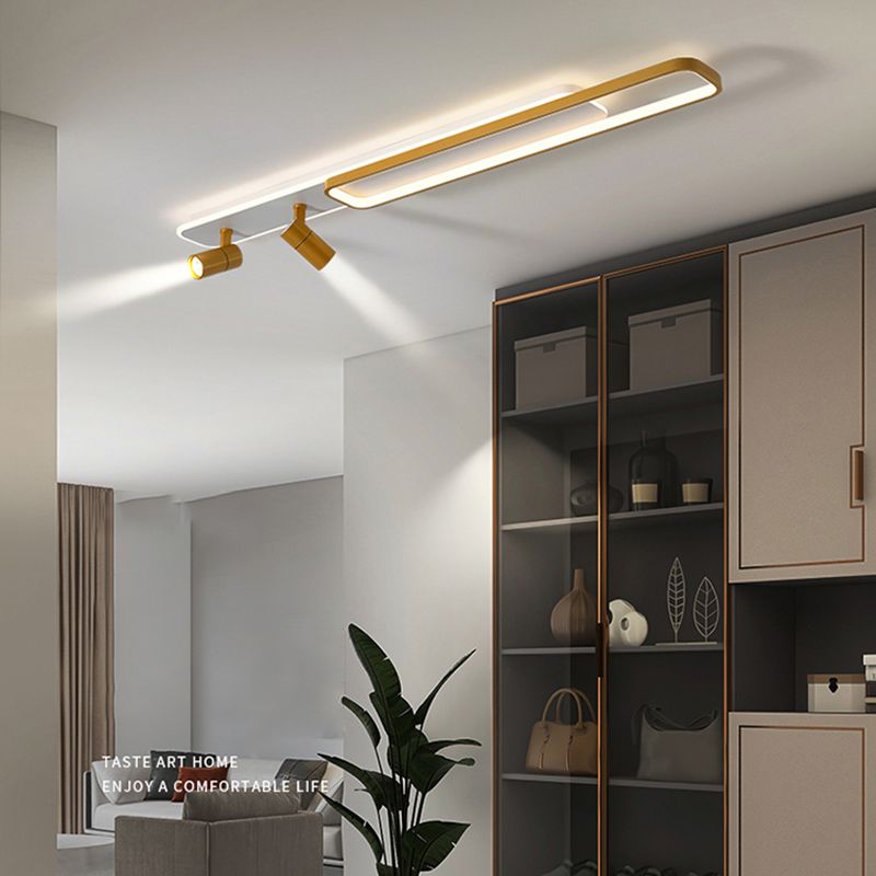 Plafond en métal linéaire Lumière de montage de montage simple plafond LED monté