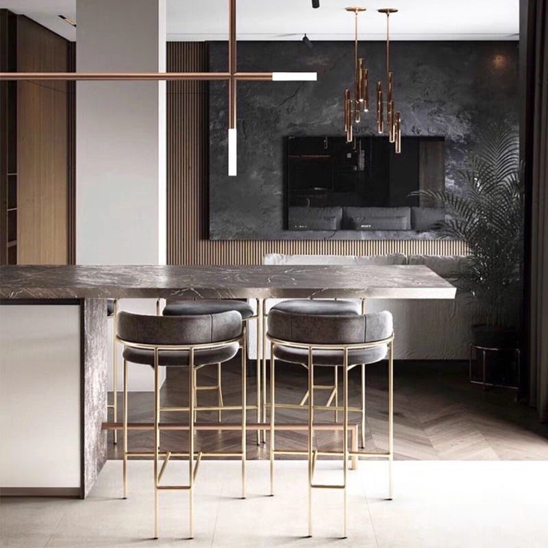 Glam Bar Stool Backrest Upholstered Counter Stool for Bristol