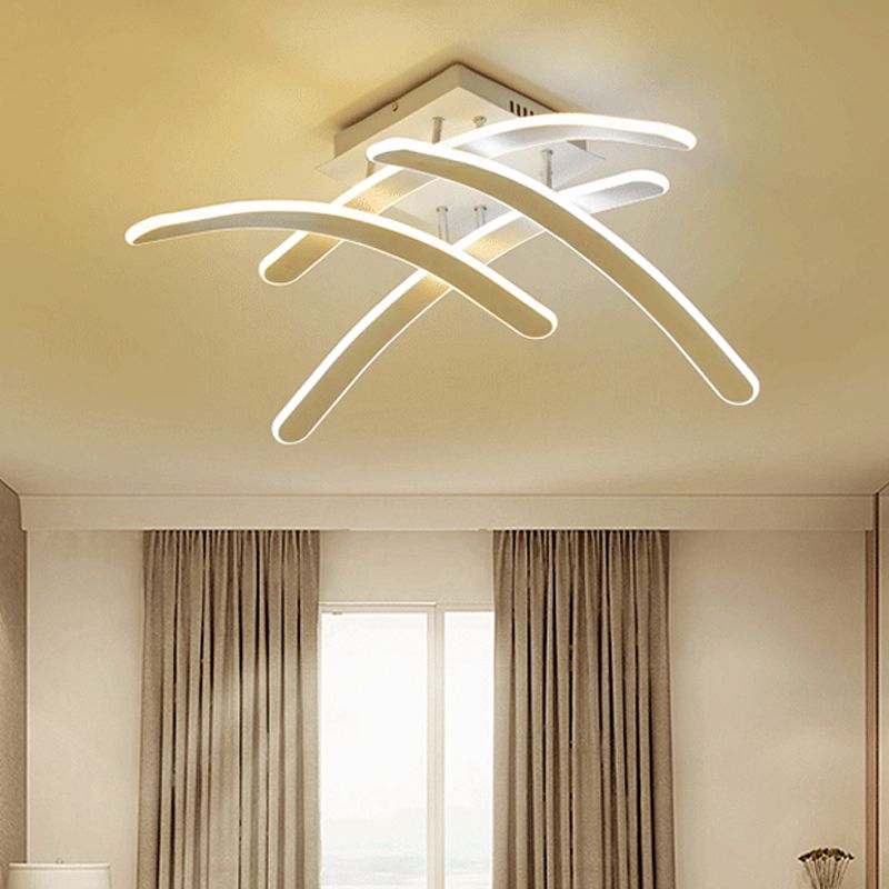Cross Bedroom Flush Mount Ceiling Light Acrylic LED Modernism Flush Mount Lamp in Warm/White Light