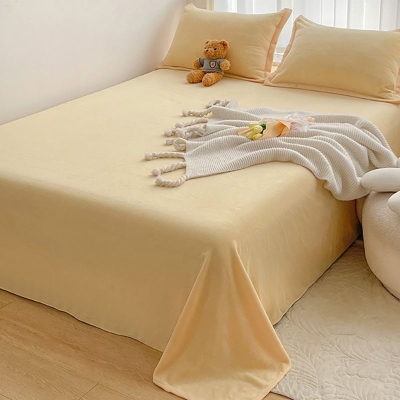 Solid Color Bed Sheet Set 100 Cotton Flannel Ultra Soft Bed Sheet Set