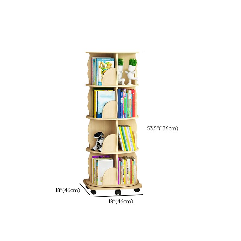 Standard Wooden Bookcase Contemporary Closed Back Bookshelf with Shelves