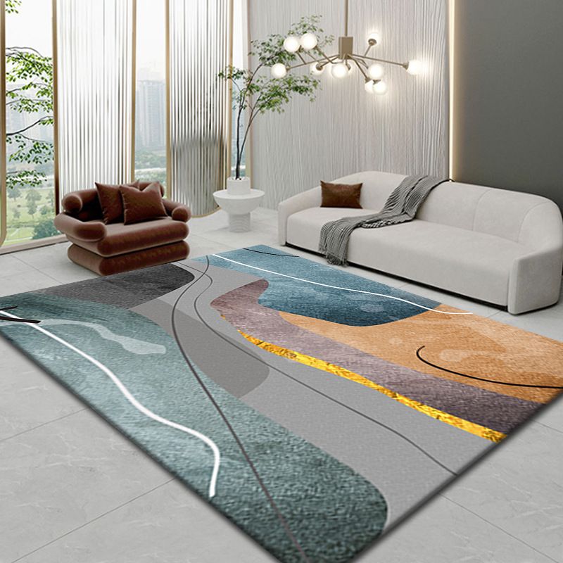 Minimalist Rug Abstract Pattern Modern Rug Polyester Stain Resistant Indoor Area Rug