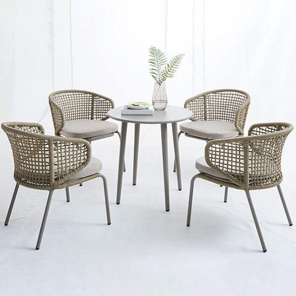 Boho Outdoor Dining Table Set 1/4/5 Pcs Rattan Matte Finish Dining Set