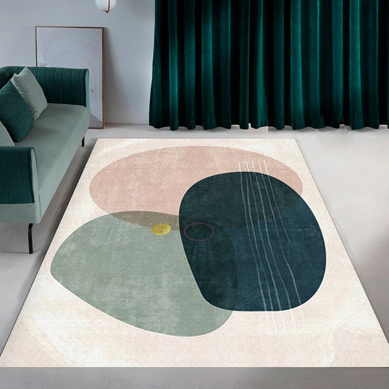 Gold Modern Rug Polyester Circle Rug Alfombra resistente a las manchas para sala de estar para sala de estar