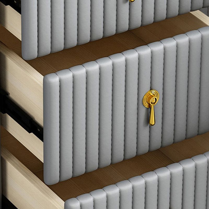 Glam Vertical Stone Storage Chest Bedroom Chest with Drawers