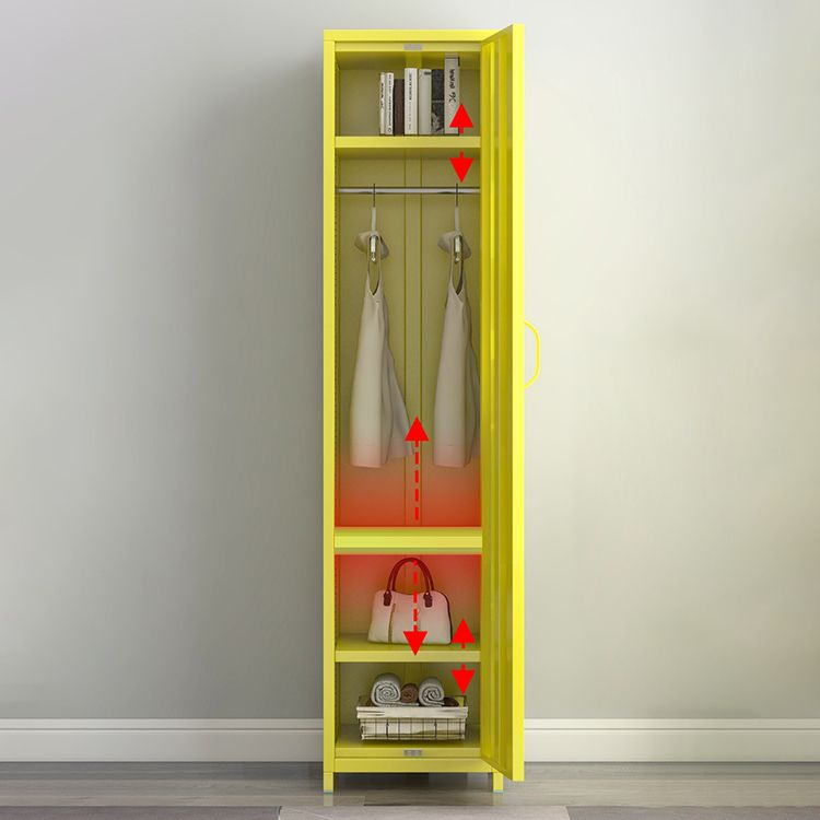 Contemporary Style Wardrobe Cabinet Steel Wardrobe Cabinet with Clothing Rod