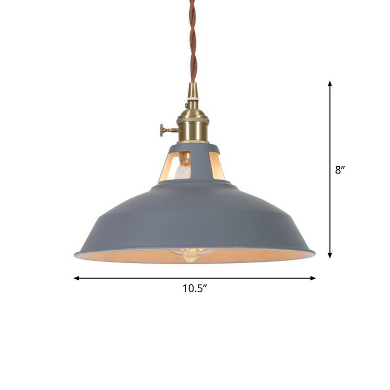 Scheunengeformte Suspension leichte Makkaron Metall 1-Licht-Restaurant Drop-Anhänger mit Entlüftungsdesign