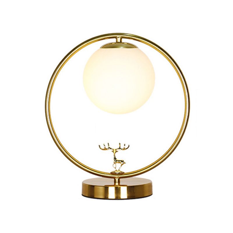 Lampade da tavolo notturno moderna Sfera vetro 1 lampada da comodino leggero in oro per camera da letto