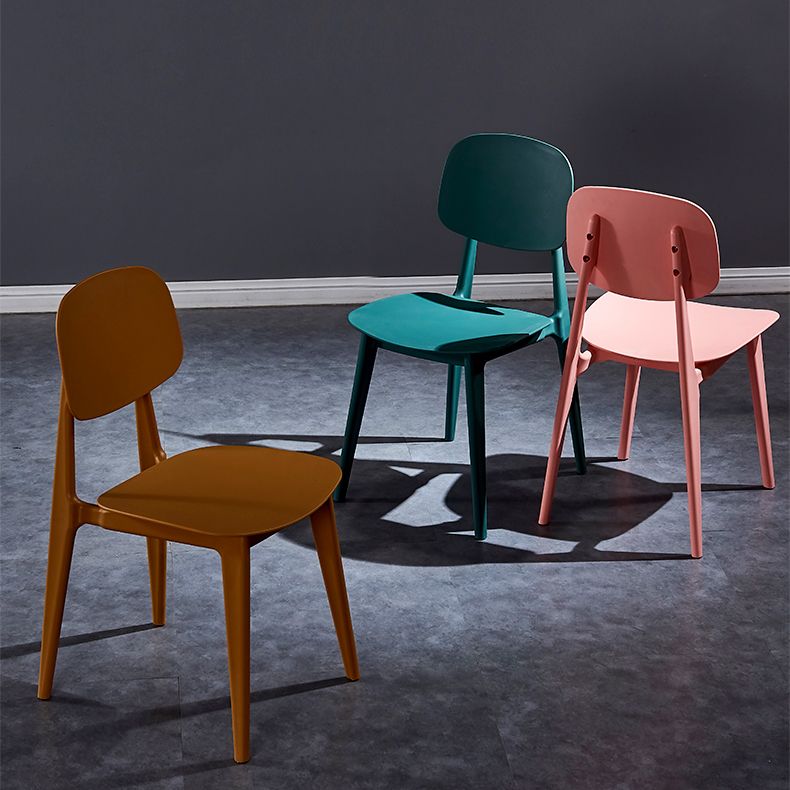 Minimalist Style Open Back Dining Side Chairs Plastic Dining Armless Chairs for Home