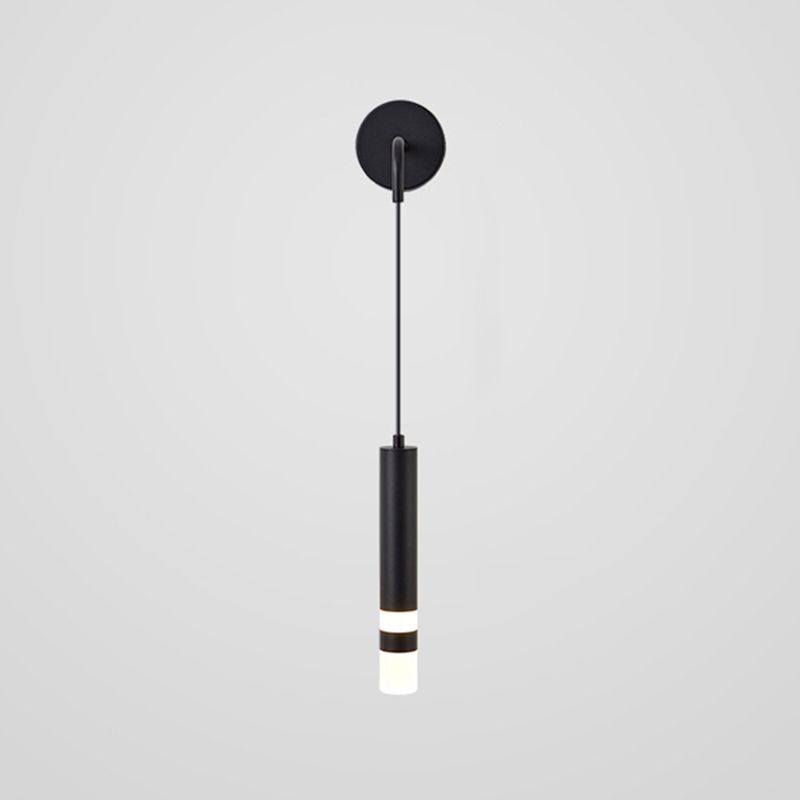 Röhrchenförmige LED -Wandlampe Postmoderne Metall -Nacht -Lesen Wandleuchte mit einstellbarem Kabel