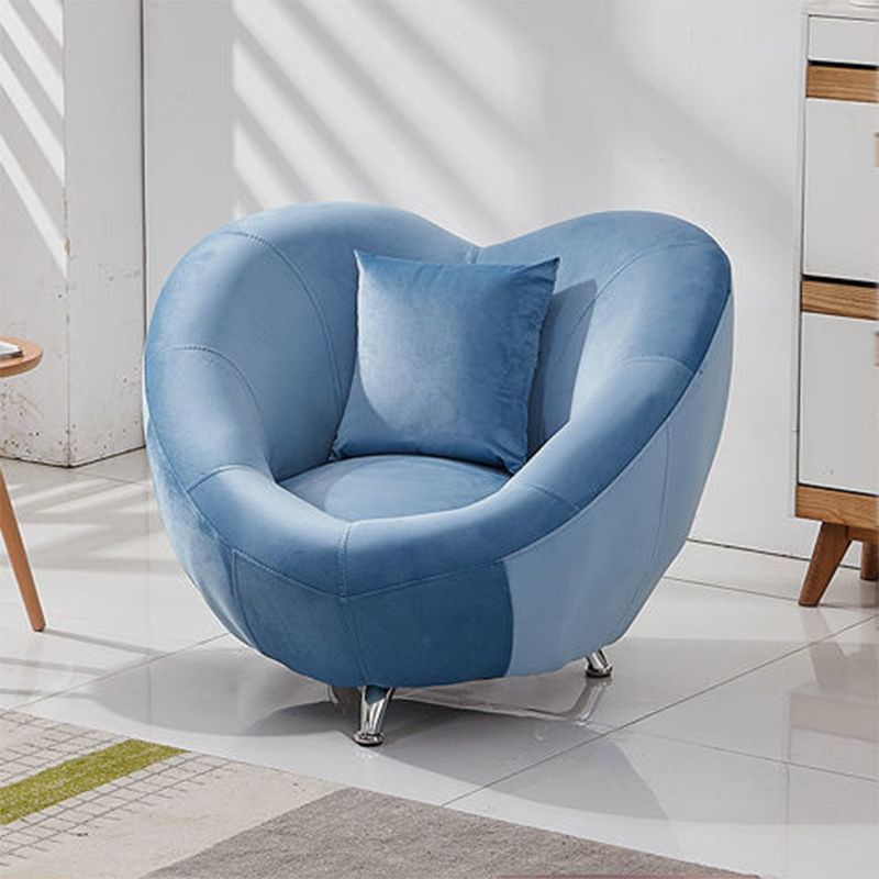 Velvet Barrel Chair 37.40" L x 31.49" W x 29.13" H Solid Wood Frame Barrel Accent Chair