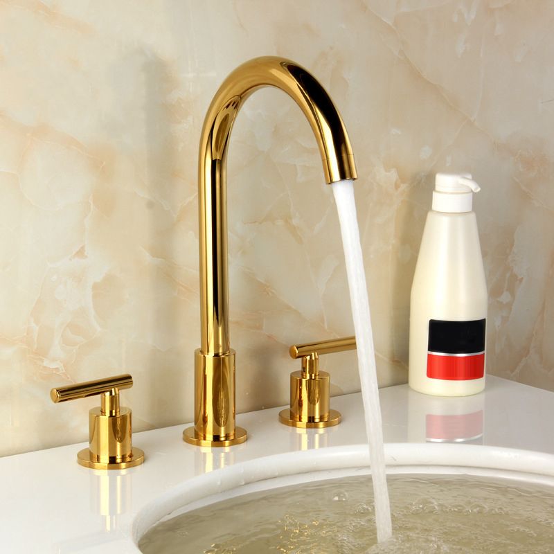 High-Arc Vanity Sink Faucet Light Luxury Vessel Faucet 3-hole Faucet