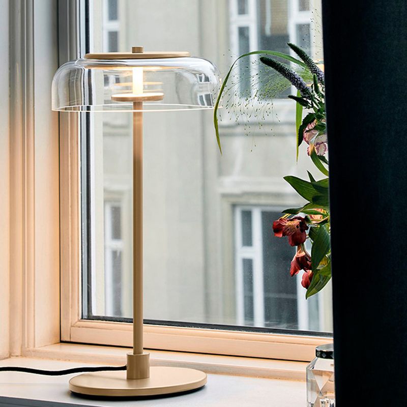 Modern Desk Lamp Household Desk Lighting Fixture with Glass Shade for Bedroom
