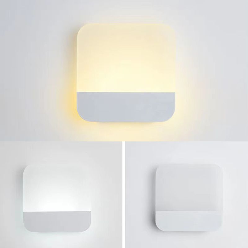 1 Light Geometric Flush Mount Wall Sconce Contemporary Metal Wall Light Sconces