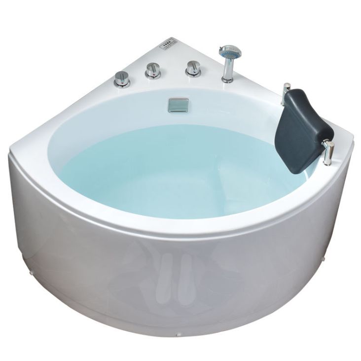 Back to Wall Corner Bathtub Modern Antique Finish Soaking Bath Tub