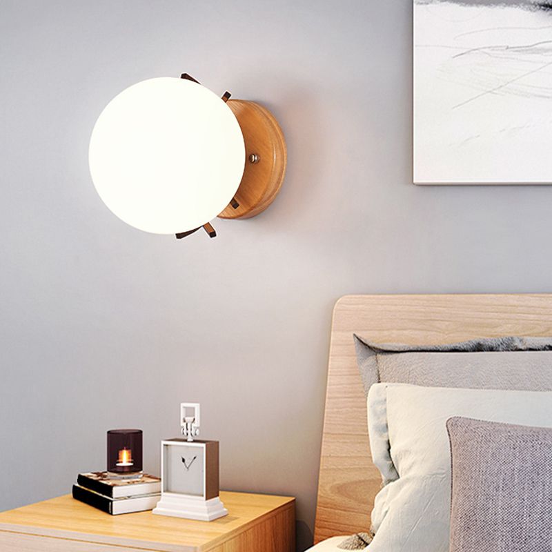 Modern Simple Glass Wall Mount Light Fixture Ball Shape Sconce Lights