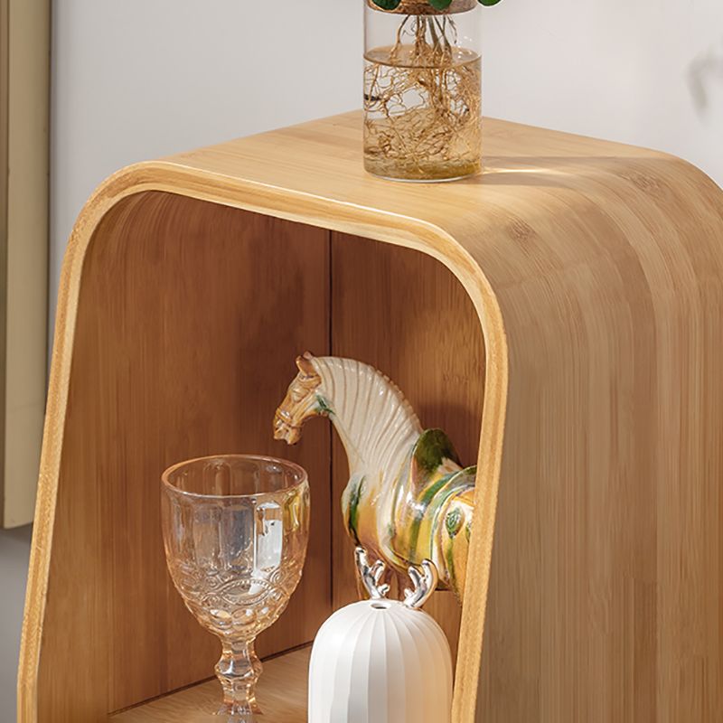 Vertical Contemporary Bamboo Bookcase Closed Back Bookshelf with Drawer