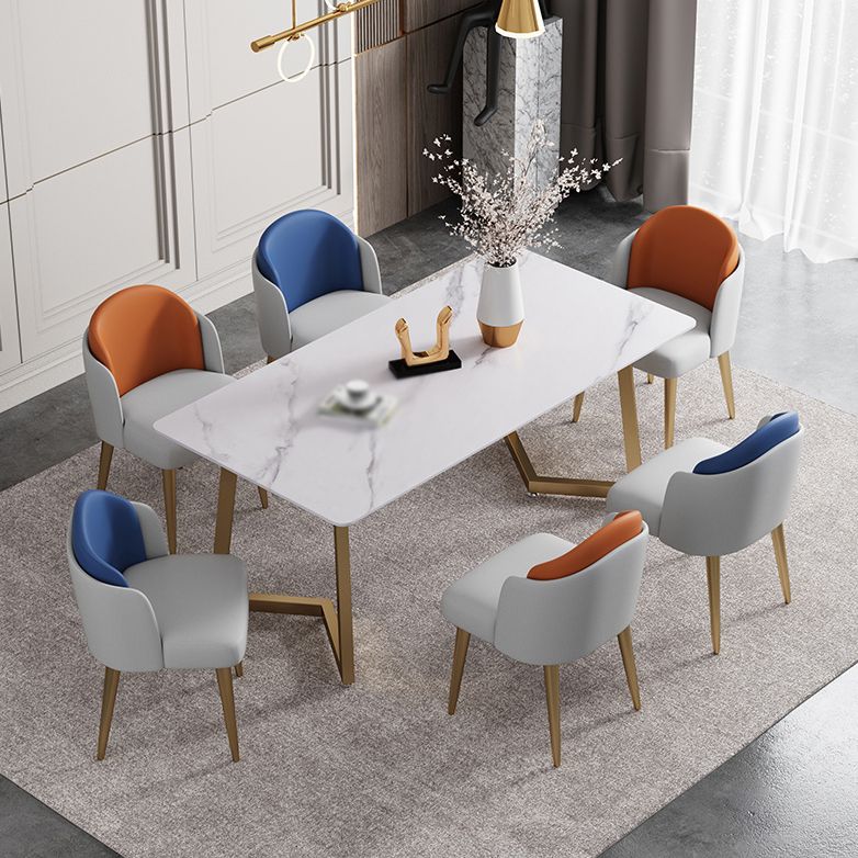 Nordic Style 1/2/5/7 Pieces Dinette Set White Sintered Stone Top Dining Table Set