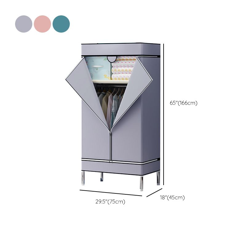 Steel Wardrobe Cabinet with Shelves Modern Wardrobe Armoire for Home