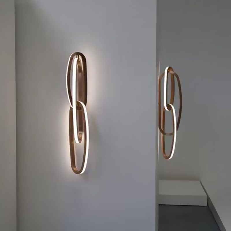 Aluminium Geometric Ring Sconce Light Modernism LED Gold Wall Lamp Fixture for Living Room