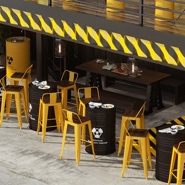 1/2/4 Pieces Industrial Bar Stool and Table Set Metal Bar Table Set