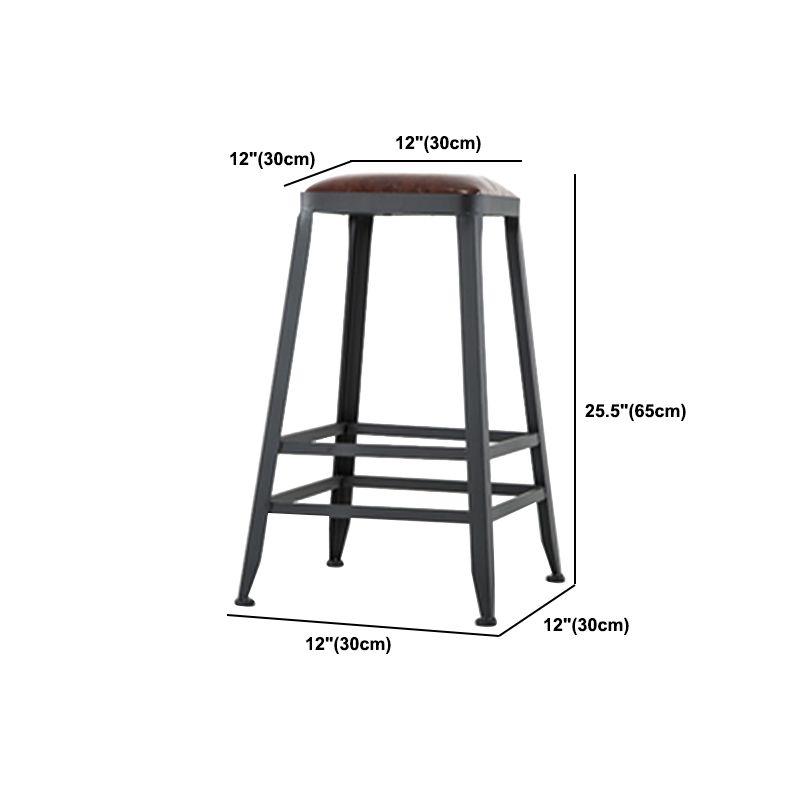 Industrial Bar Stool Wooden Counter Bar Stool with Metal Legs for Home