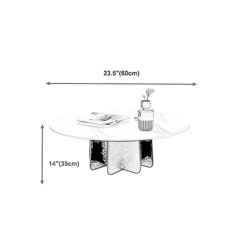 Contemporary Round Stone Pedestal Coffee Cocktail Table - 13.8''/15''/17.7'' H