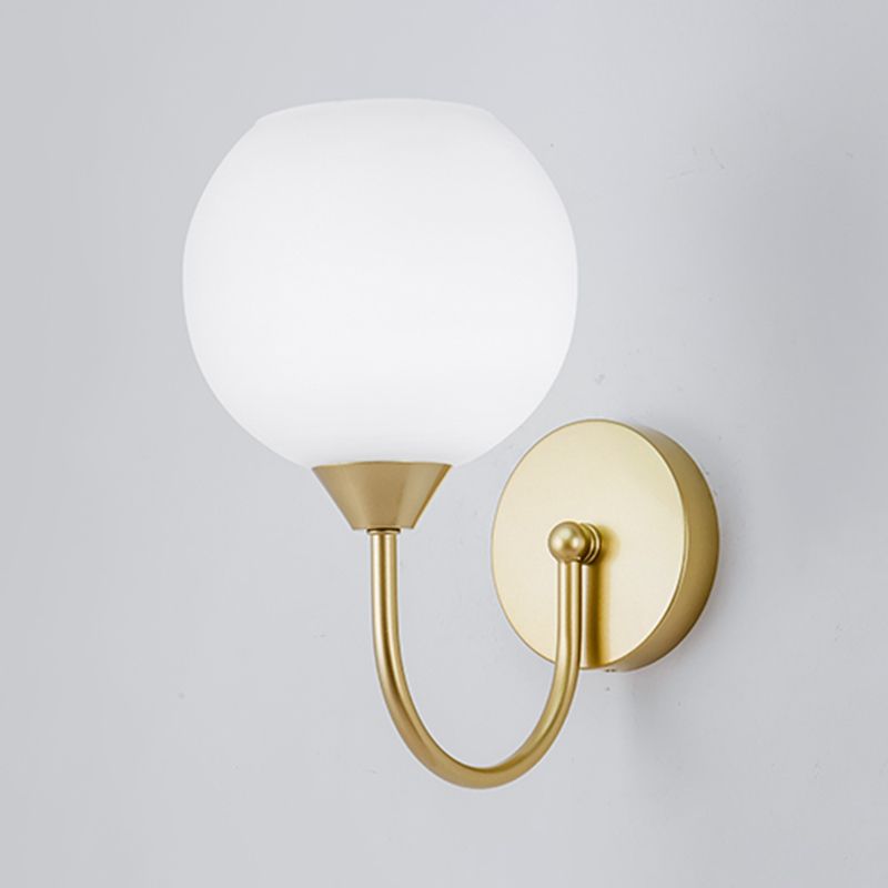 Nordic Style Wall Light Ball Shape Wall Lamp with Glass Shade for Bedroom