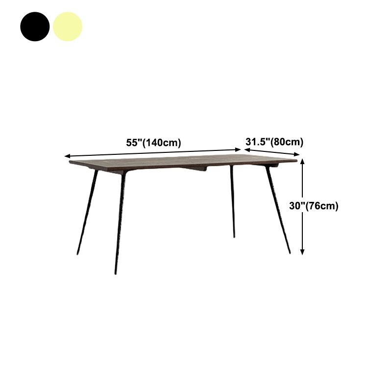 Rectangle Wood Color Dining Table Oak Solid Wood Table Luxury with 4 Legs