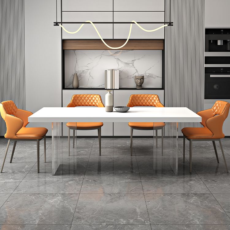 Mesa de comedor de piedra sinterizada acrílica contemporánea para la cocina para la cocina