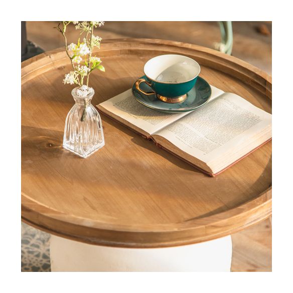 French Country Style Pedestal Base Base Round Old Solid Wood Table