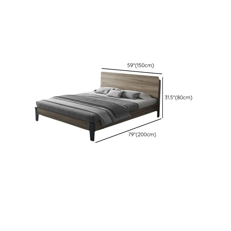 Modern Solid Wood Headboard Standard Bed Mattress Included Bed Frame with Custom Legs