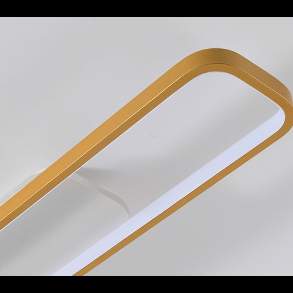 Lámpara de techo de metal de estilo minimalista moderno con montaje semi empotrado LED acrílico rectangular para pasillo