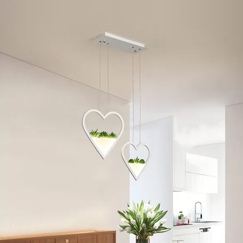 Souleur de métal aimant pendentif simple 2/3 têtes de salle à manger LED PLANT PLAFIER PLAFIER EN BLANC