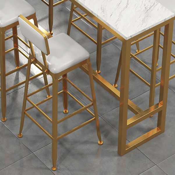 1/7/9/11 Pieces Rectangular Bar Set Gorgeous Style Marble Table with Bar Stools