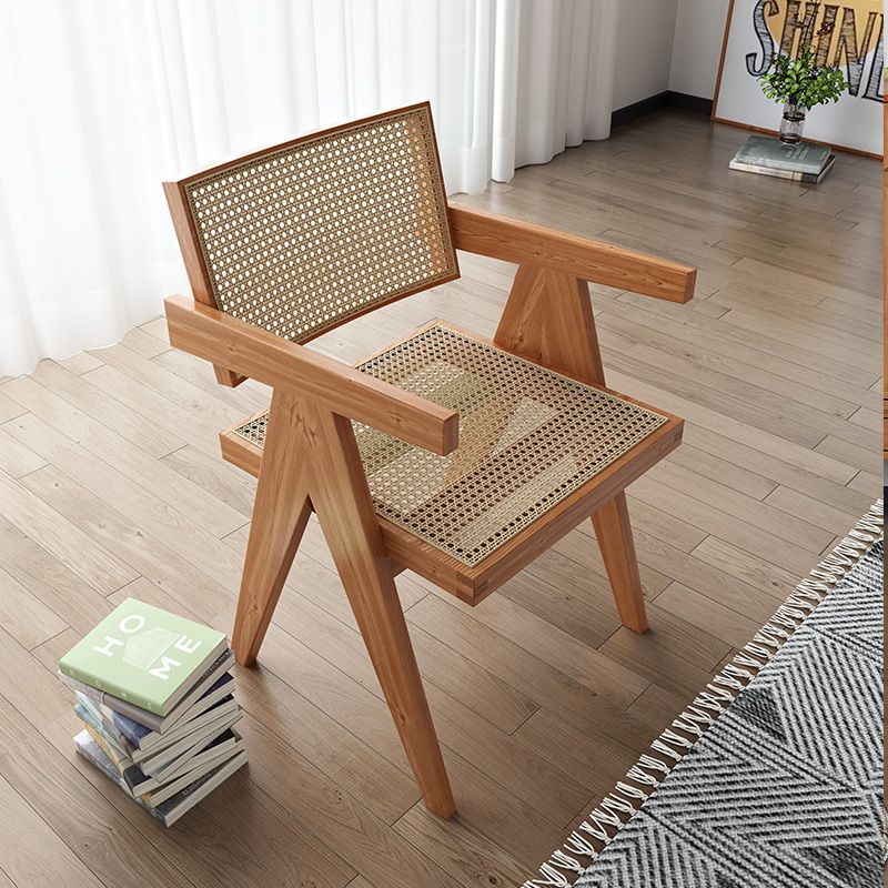 Fauteuil de salle à manger en bois traditionnel, chaises de salle à manger en osier pour usage domestique