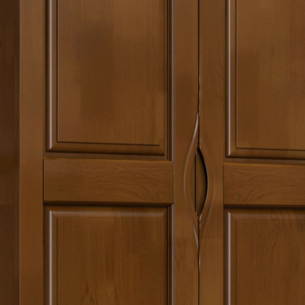Traditional Rubberwood Wardrobe with Drawers Matte Finish Cabinet for Home