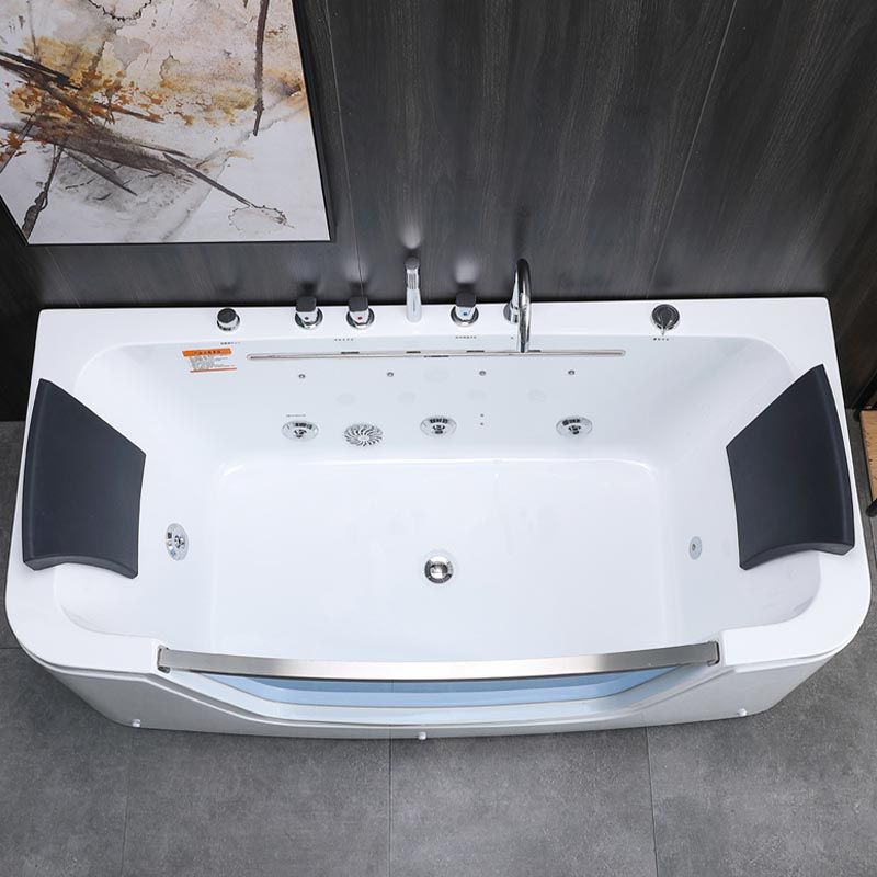 Bathroom Modern Acrylic Bath Tub Back to Wall Center Drain Tub