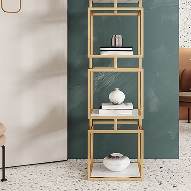 Industrial Metal Open Back Bookshelf Vertical Bookshelf for Living Room